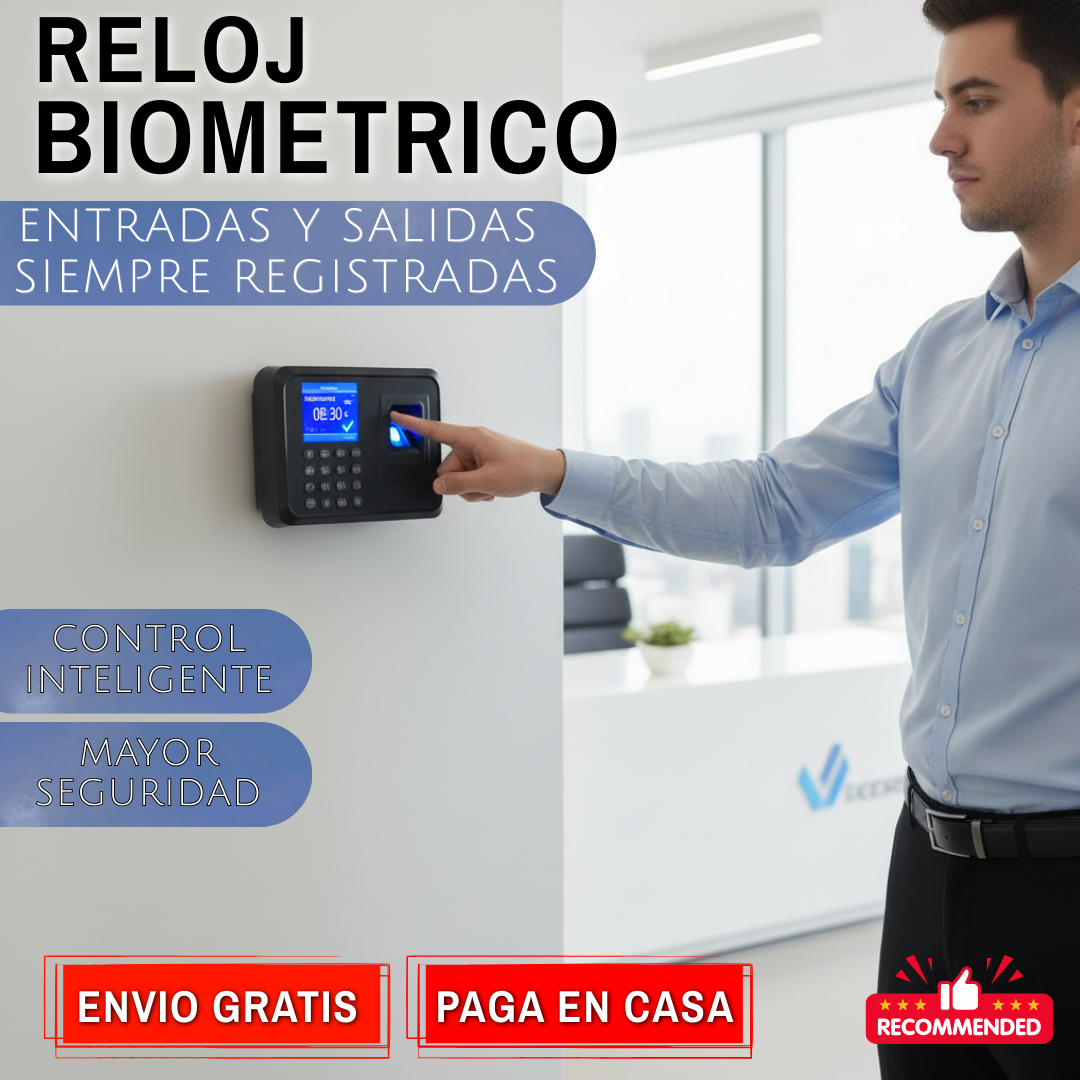 Control Acceso Huellero Asistencia Empleados Huella Negro (HUE0100)