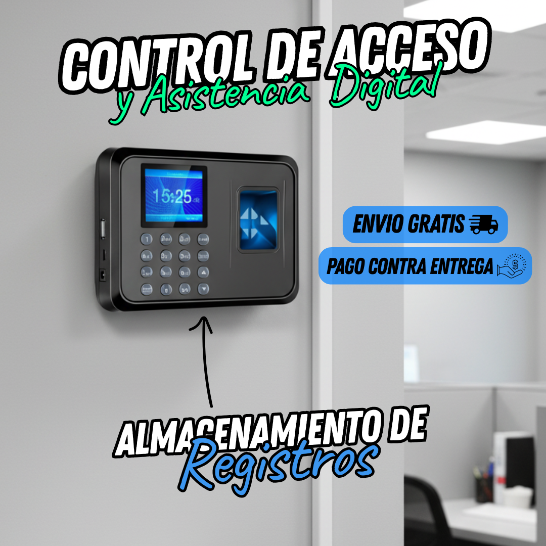 Control Acceso Huellero Asistencia Empleados Huella Negro (HUE0100)
