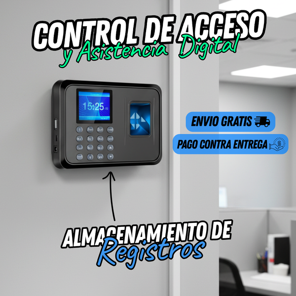 Control Acceso Huellero Asistencia Empleados Huella Negro (HUE0100)