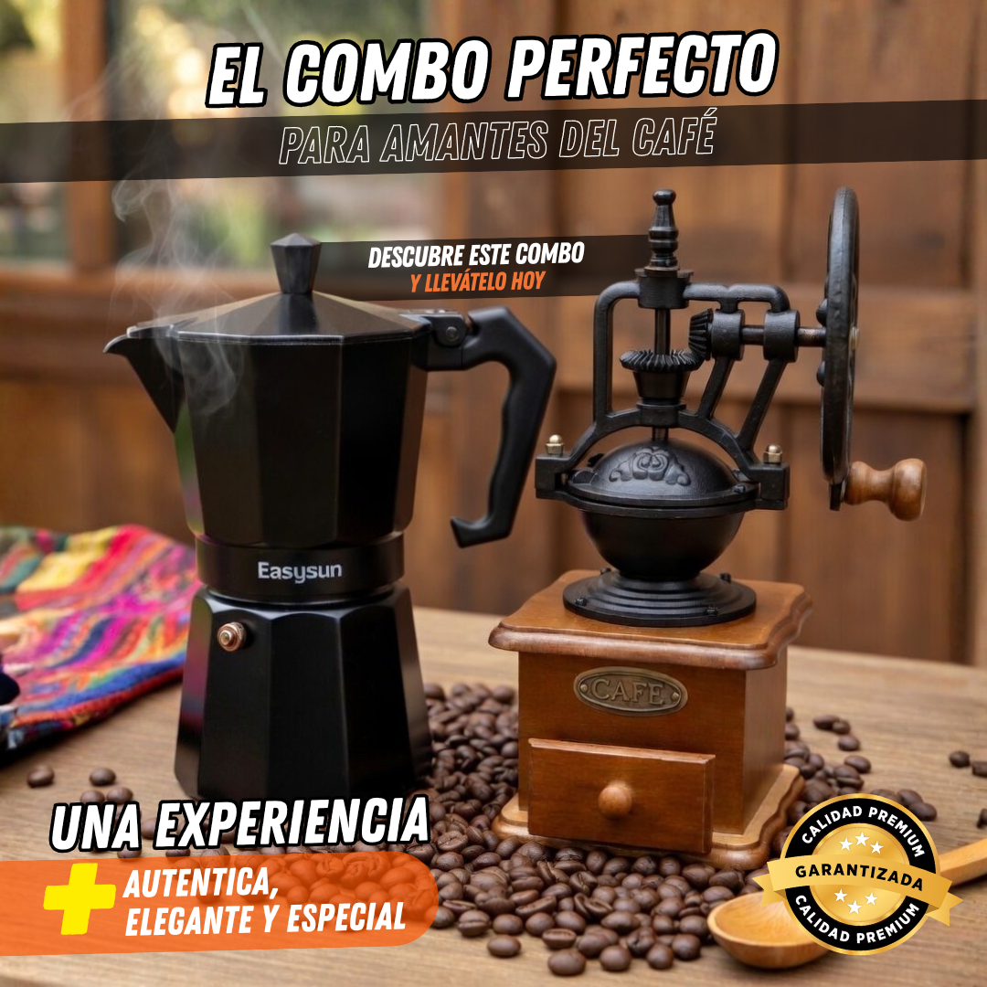 Combo Molinillo + Cafetera Italiana Premium (MLC2100)