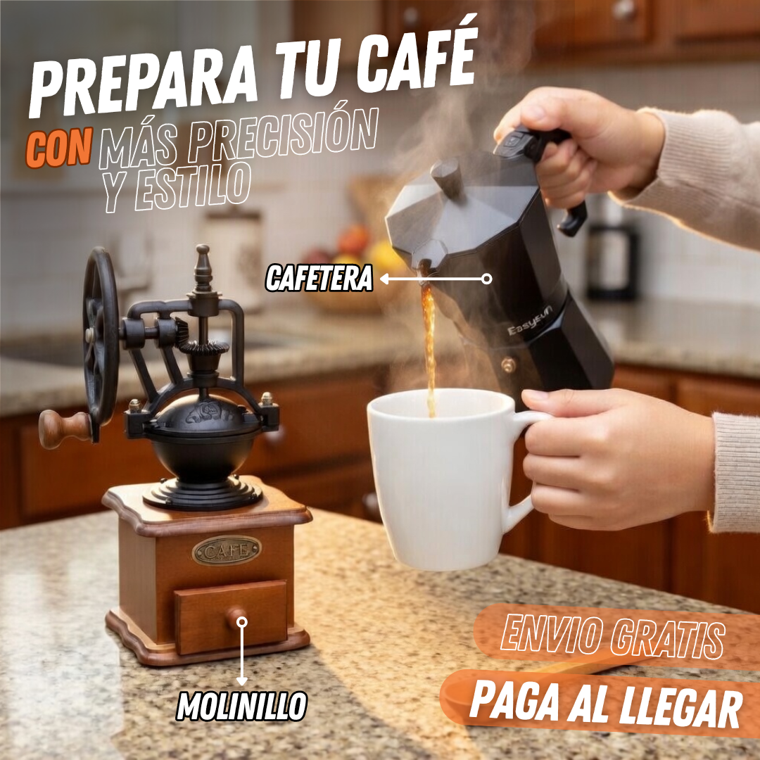 Combo Molinillo + Cafetera Italiana Premium (MLC2100)