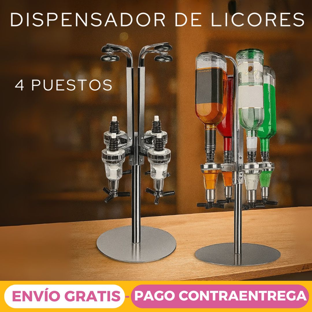 Dispensador de Licores Premium 4 Puestos con Dosificación Precisa (SBE0100)