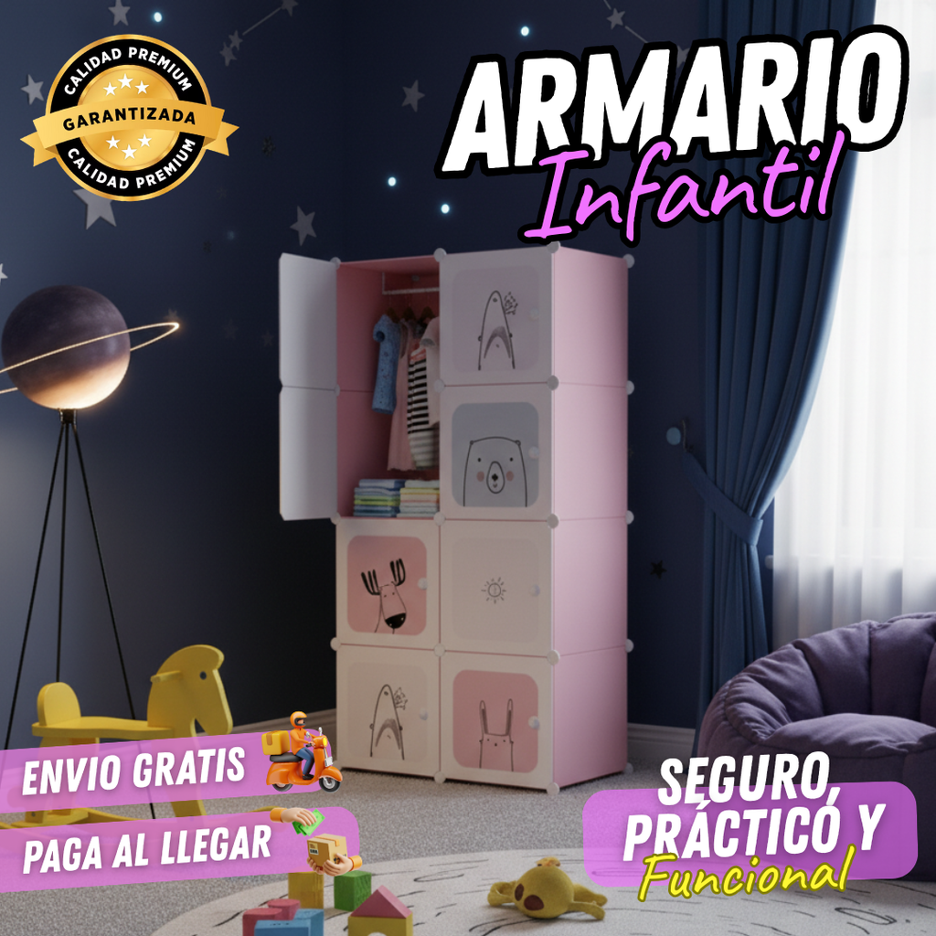 Armario Infantil Organizador De Ropa Y Juguetes