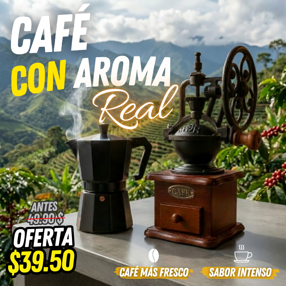 Combo Molinillo + Cafetera Italiana Premium (MLC2100)