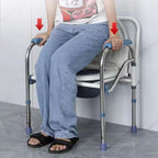 Silla Inodoro Plegable con Posa Manos