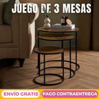 Juego de 3 Mesas de Centro de Madera TT (MCE0215)
