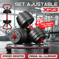 Pesas Mancuerna 20kg Set Convertible A Barra Y Pesa Rusa SDI0200