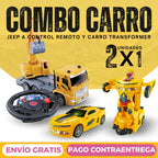 Combo Retroexcavadora a control remoto + carro transformer