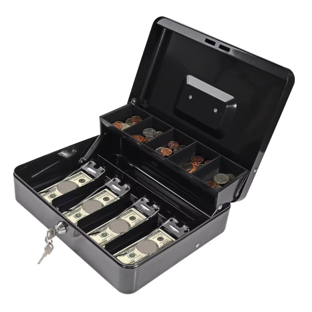 Caja de almacenamiento de efectivo con cerradura