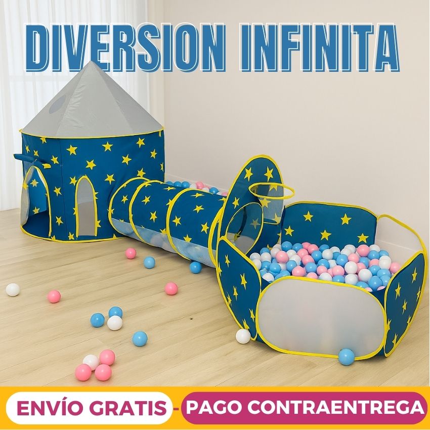 Carpa Castillo 3 En 1 Túnel + Piscina ͭ TNC010X