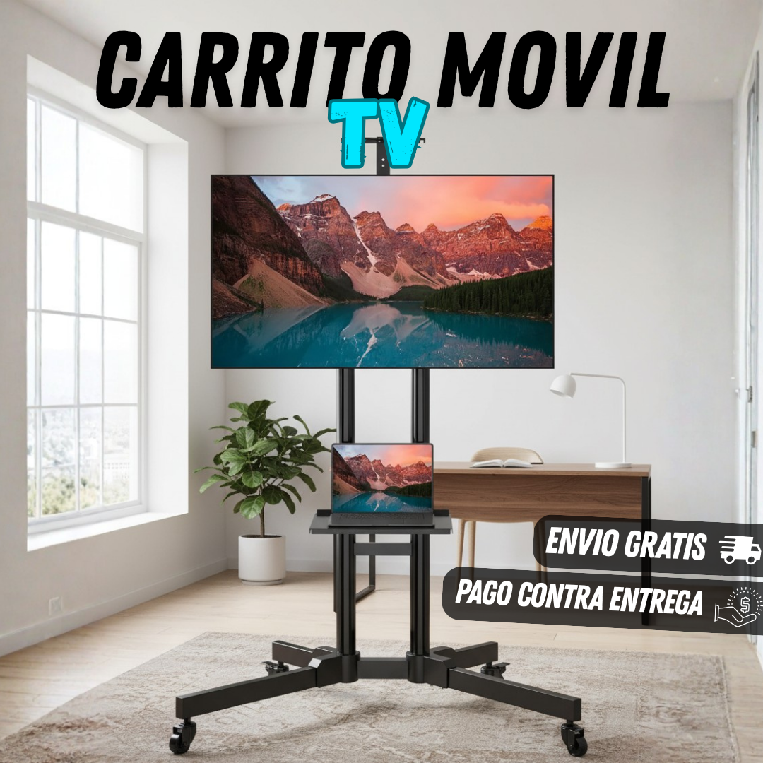 Carrito de TV móvil LED para TV de 32-70 pulgadas.
