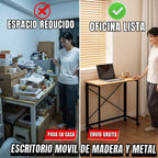 Escritorio Móvil Plegable Madera & Metal PREMIUM