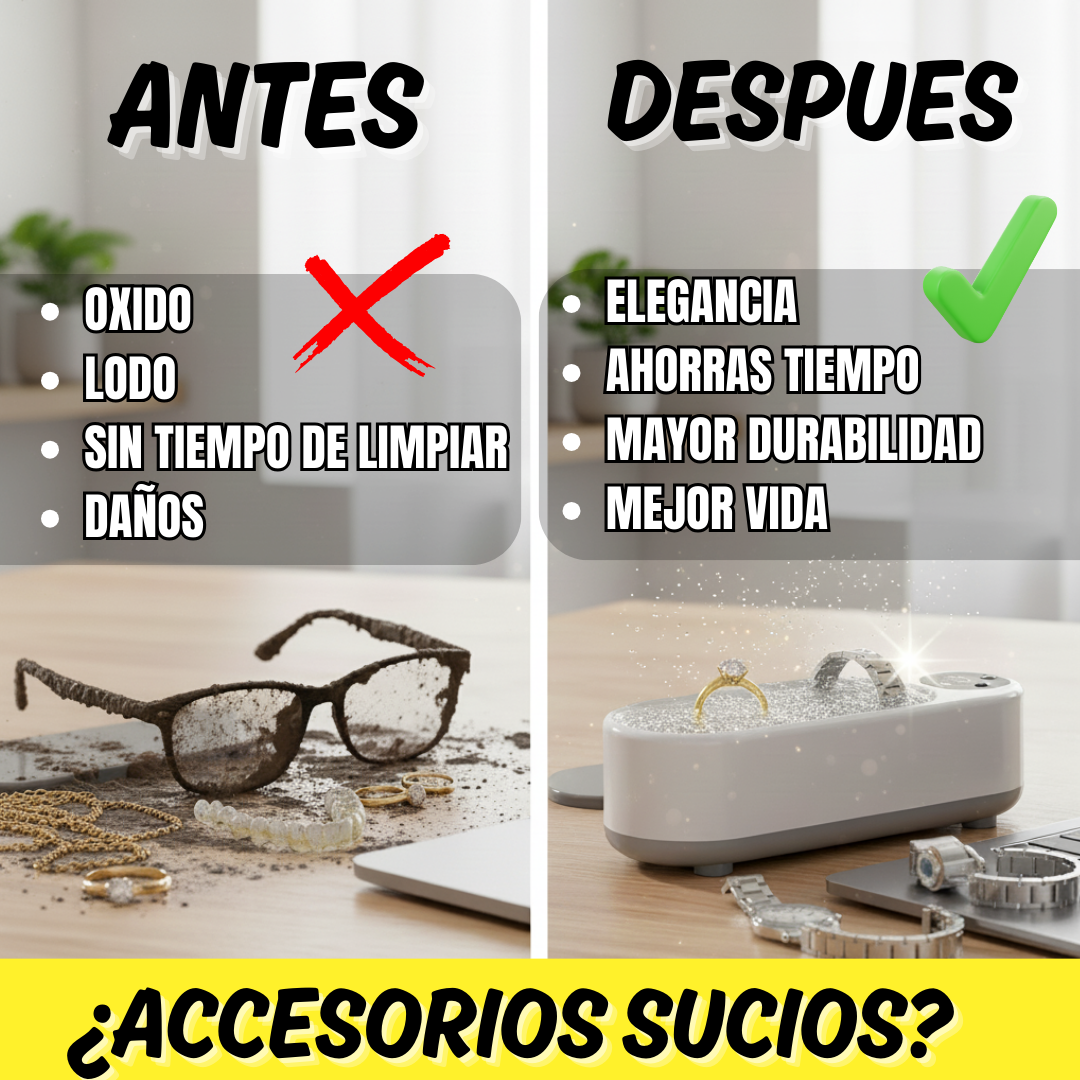 Limpiador multifuncional de joyas por ultrasonidos, para el hogar (LIM0500)