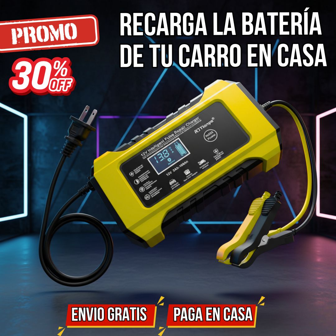 Cargador Inteligente de Batería para Motocicleta y Coche con Pantalla LCD Digital (RBA0100)