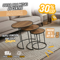 Juego de 3 Mesas de Centro de Madera TT (MCE0215)