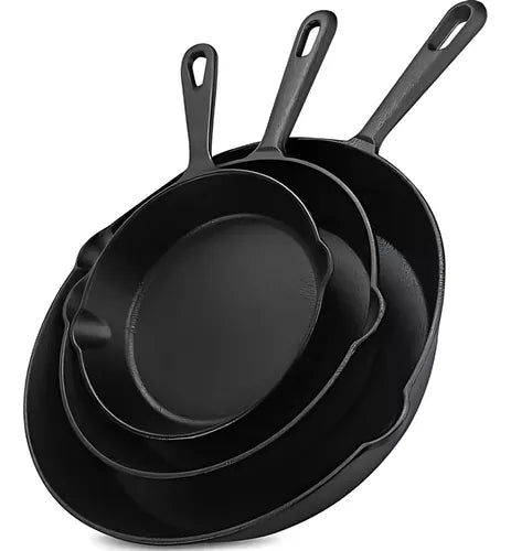 Juego De Sartenes, Hierro Fundido, X 3 Piezas SRT3105