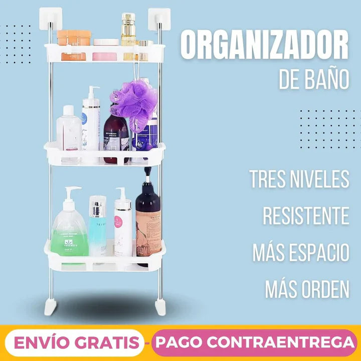 Estante De Baño 3 Espacios Color Blanco