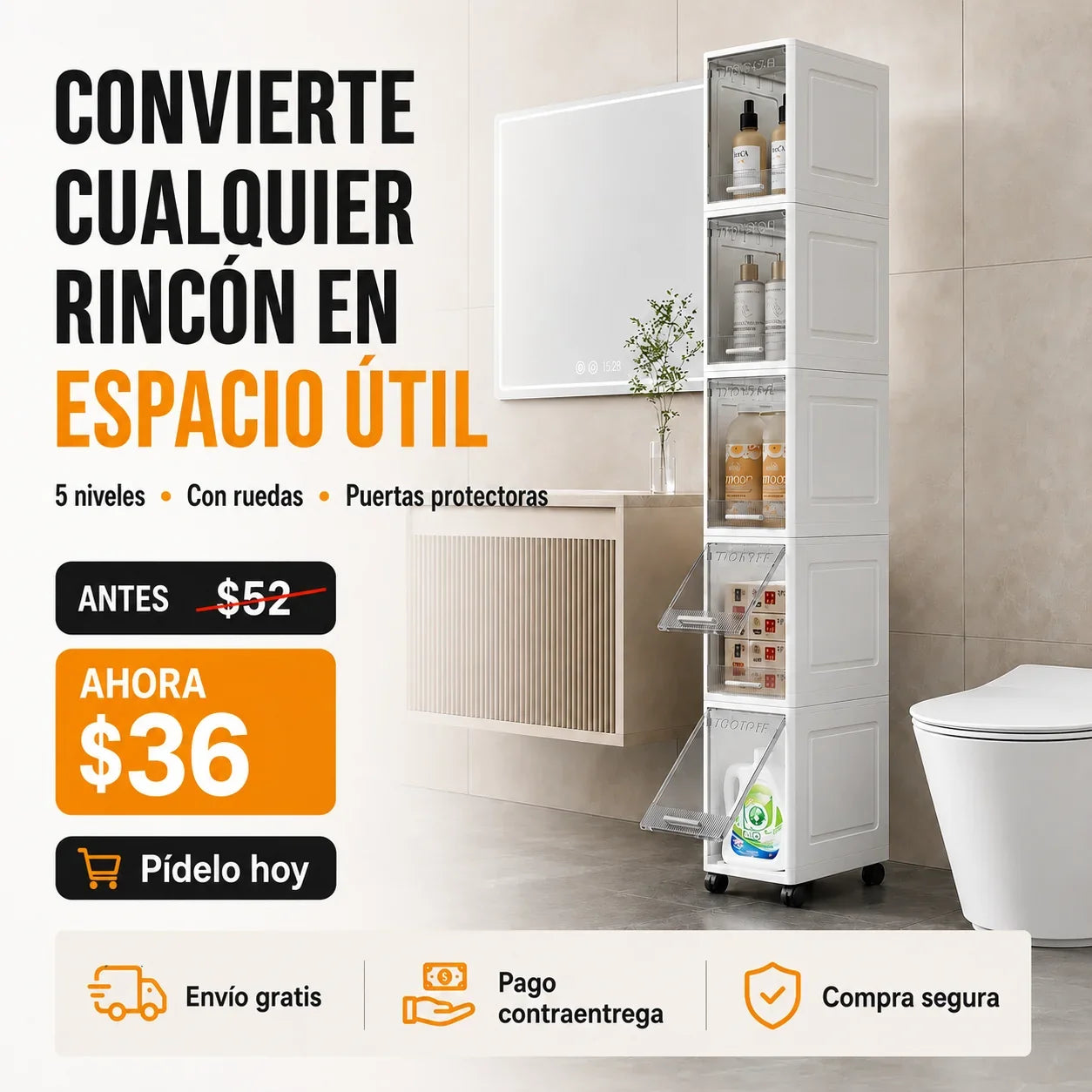 Organizador 5 Niveles – Ahorra Espacio con Ruedas