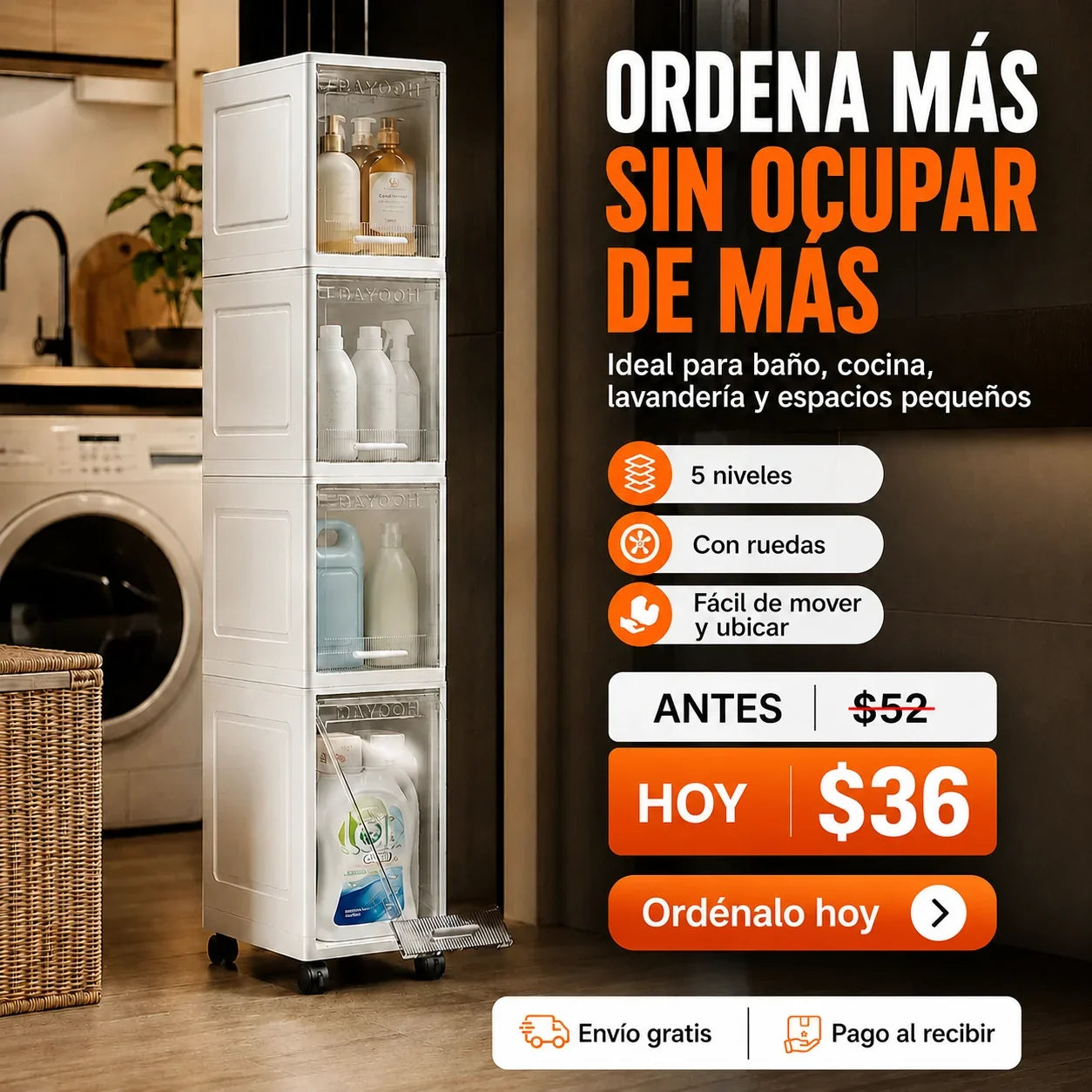 Organizador 5 Niveles – Ahorra Espacio con Ruedas